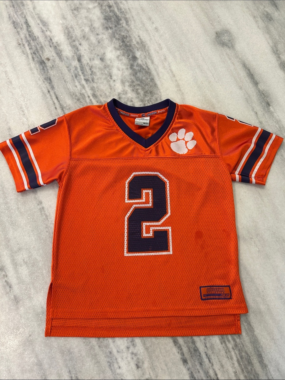 Clemson Tigers Boys Mesh Football Jersey Medium #2 Orange